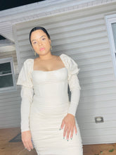 Load image into Gallery viewer, PUFFY MIDI DRESS-NUDE
