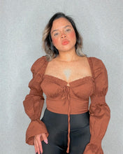 Load image into Gallery viewer, SASHA CROP TOP-BROWN
